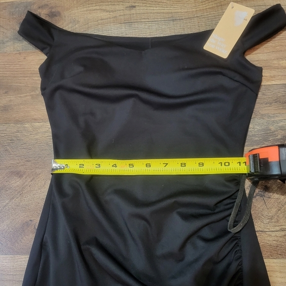 Popilush Black Off-the-Shoulder Shapewear Tummy Control Maxi Dress Size XS - Picture 9 of 11